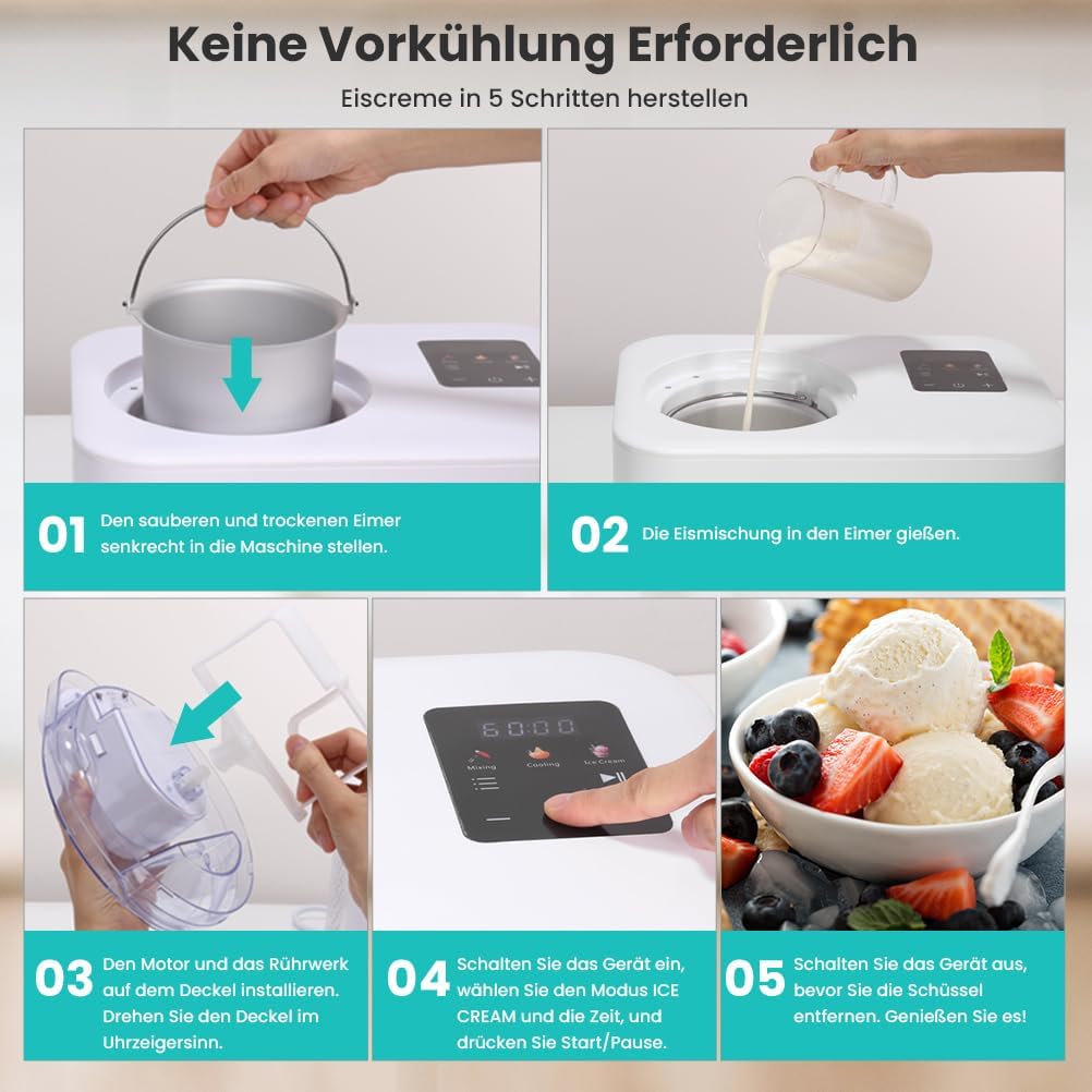 Eismaschine mit Rezeptheft