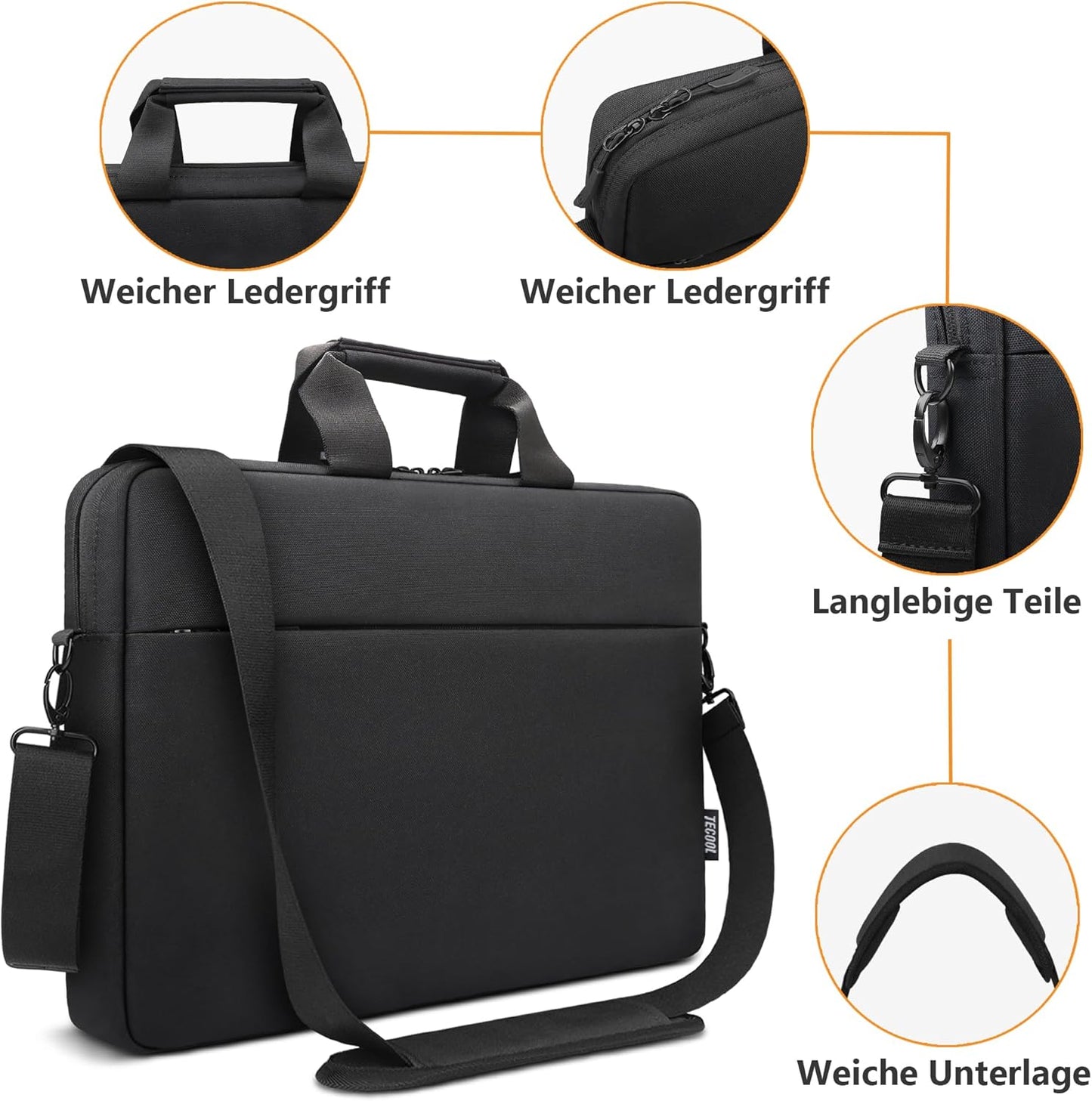 Laptoptasche für 17,3 Zoll Notebooks, stossfest & wasserdicht, Schwarz 17-17,3 Zoll