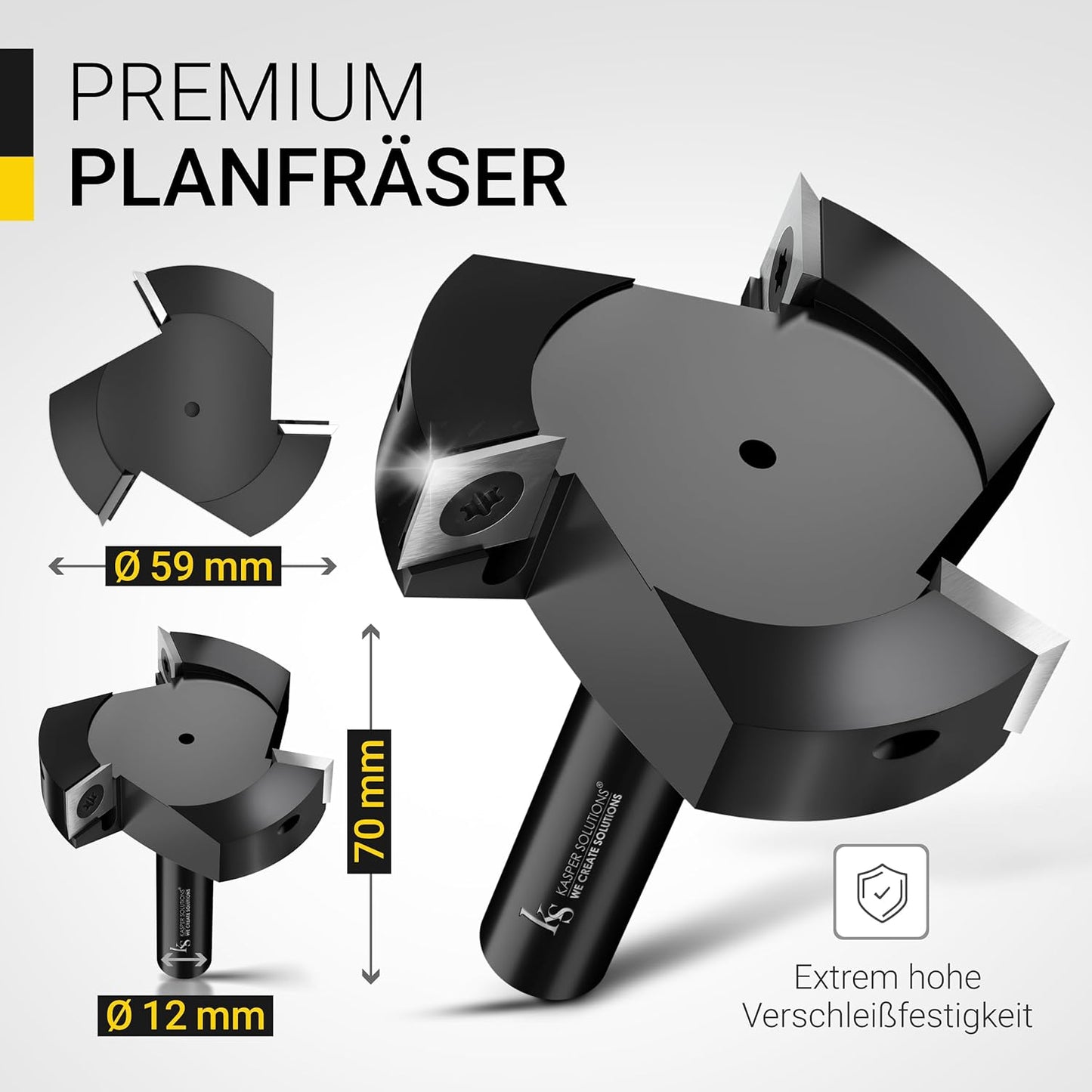 Planfräser für Oberfräse, Planfräser 12mm Schaft