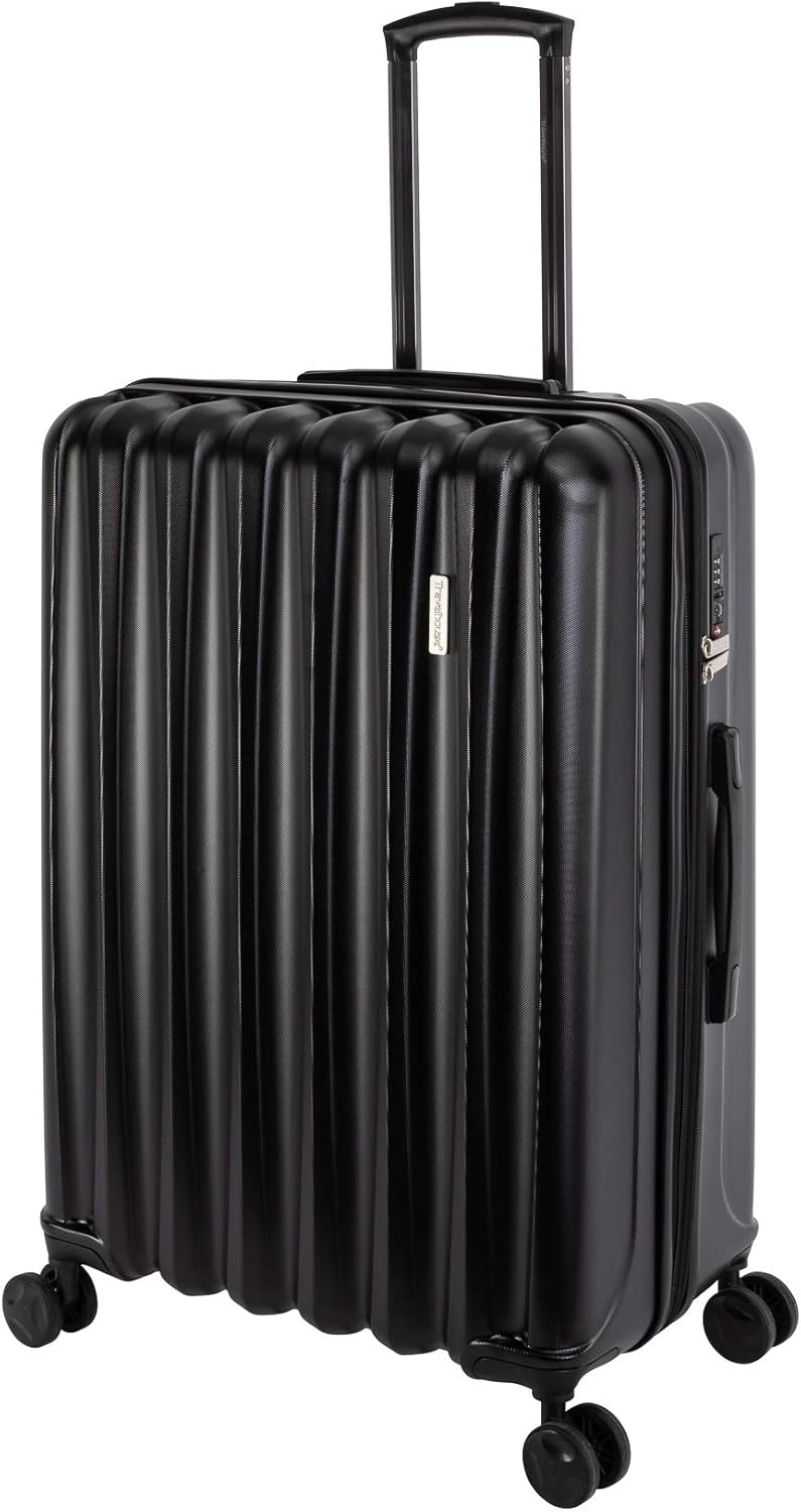 Erweiterbarer Hartschalen-Trolley Porto, Schwarz / Grosser Koffer