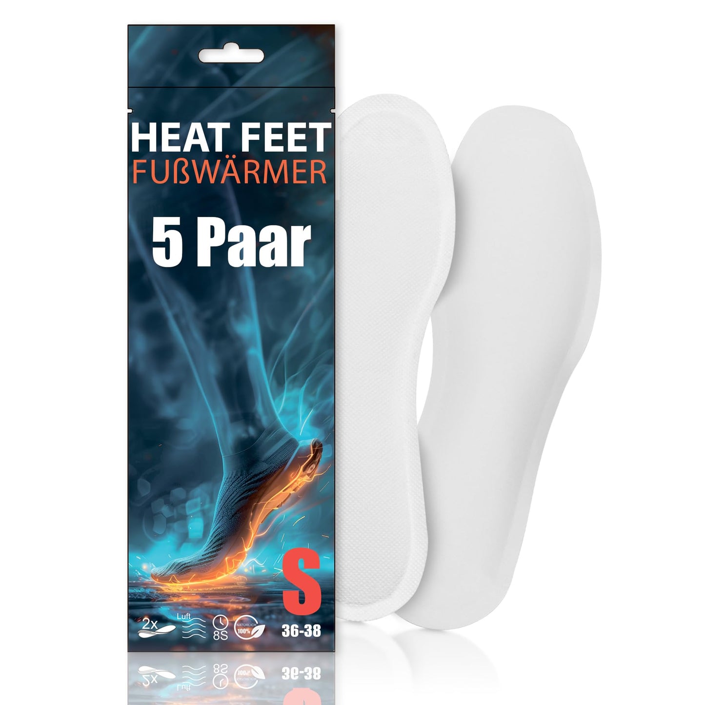 Fusswärmer Sohlenwärmer, 5 Paar, S (36-38) 5 Paar