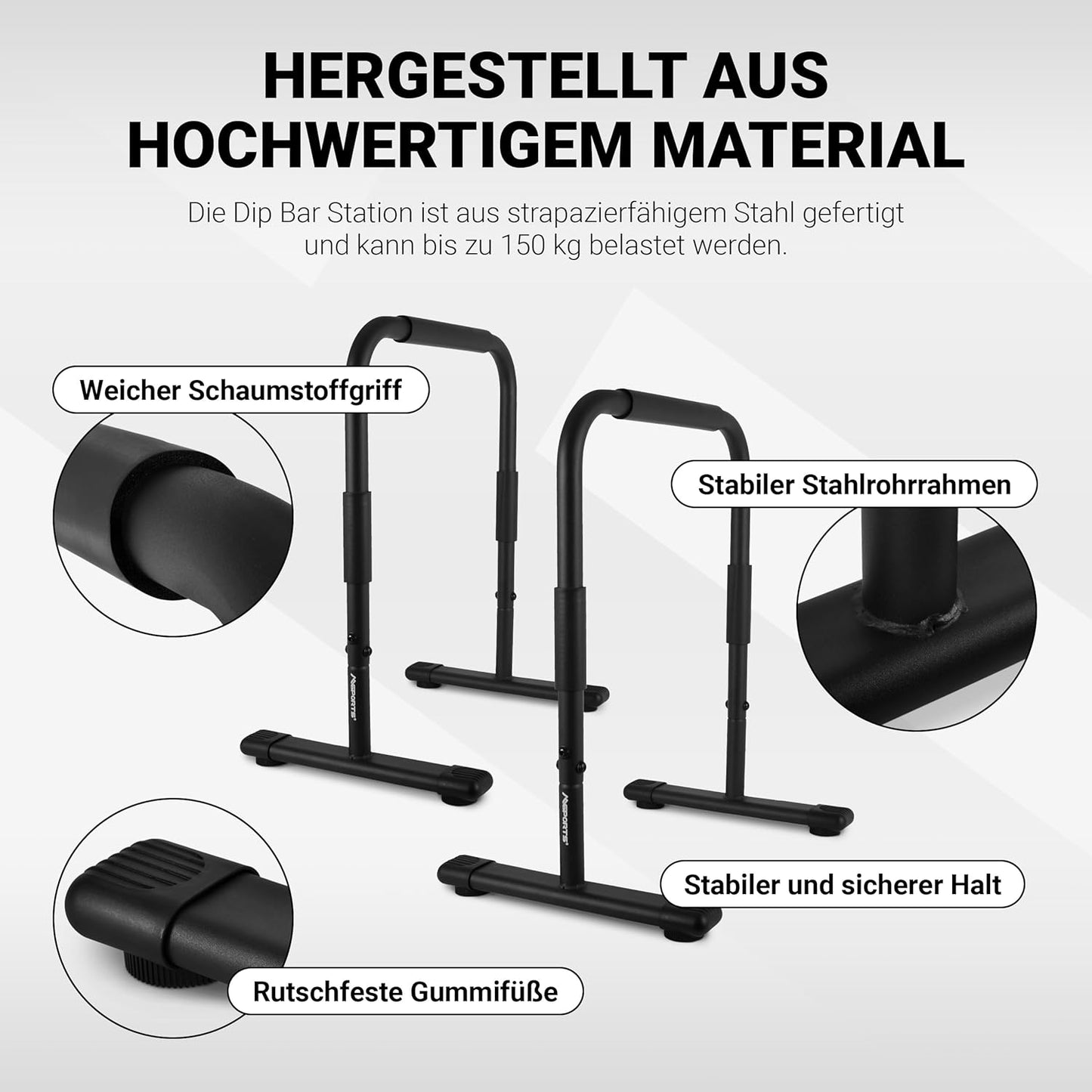 Fitness Parallettes, Black