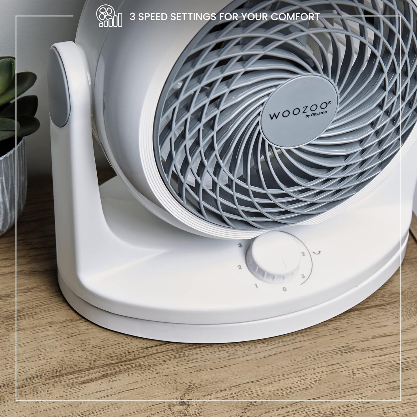 Tischventilator PCF-HD18, Weiss Oszillierend/23m²