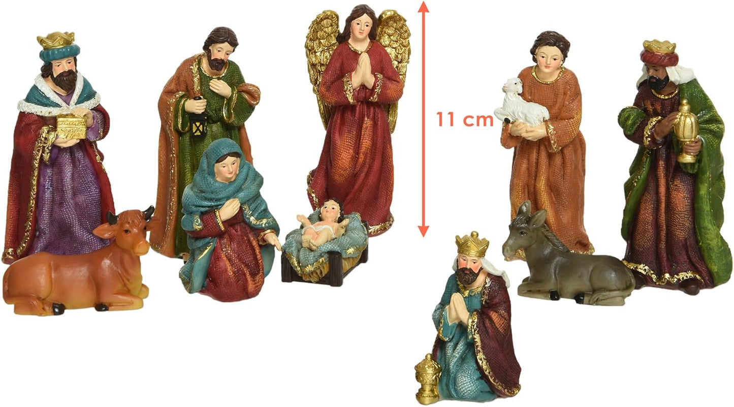 10-teiliges Weihnachtskrippenfiguren-Set
