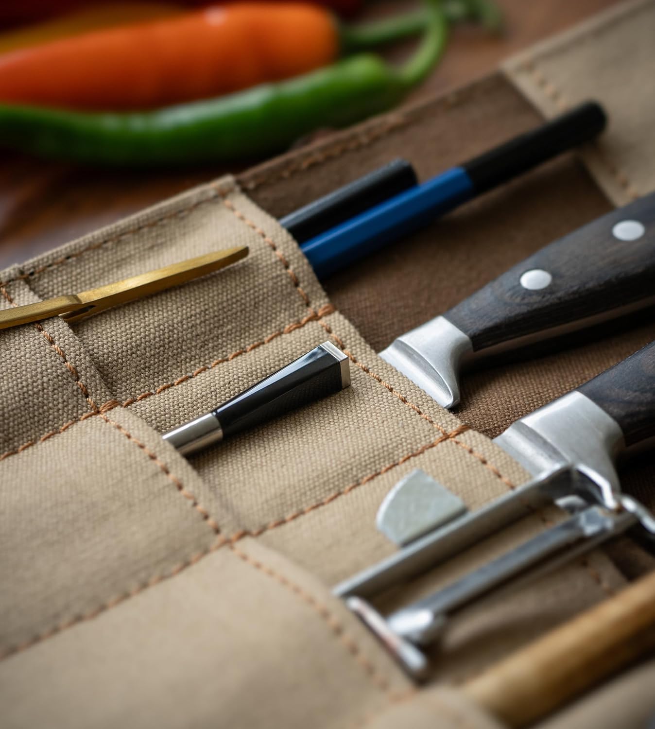 Messertasche für Kochmesser, Braun
