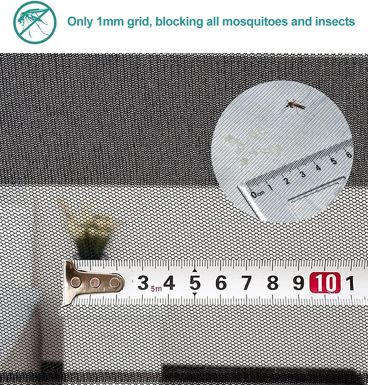 Magnetischer Insektenschutzvorhang für Türen, 85 x 230 cm Schwarz
