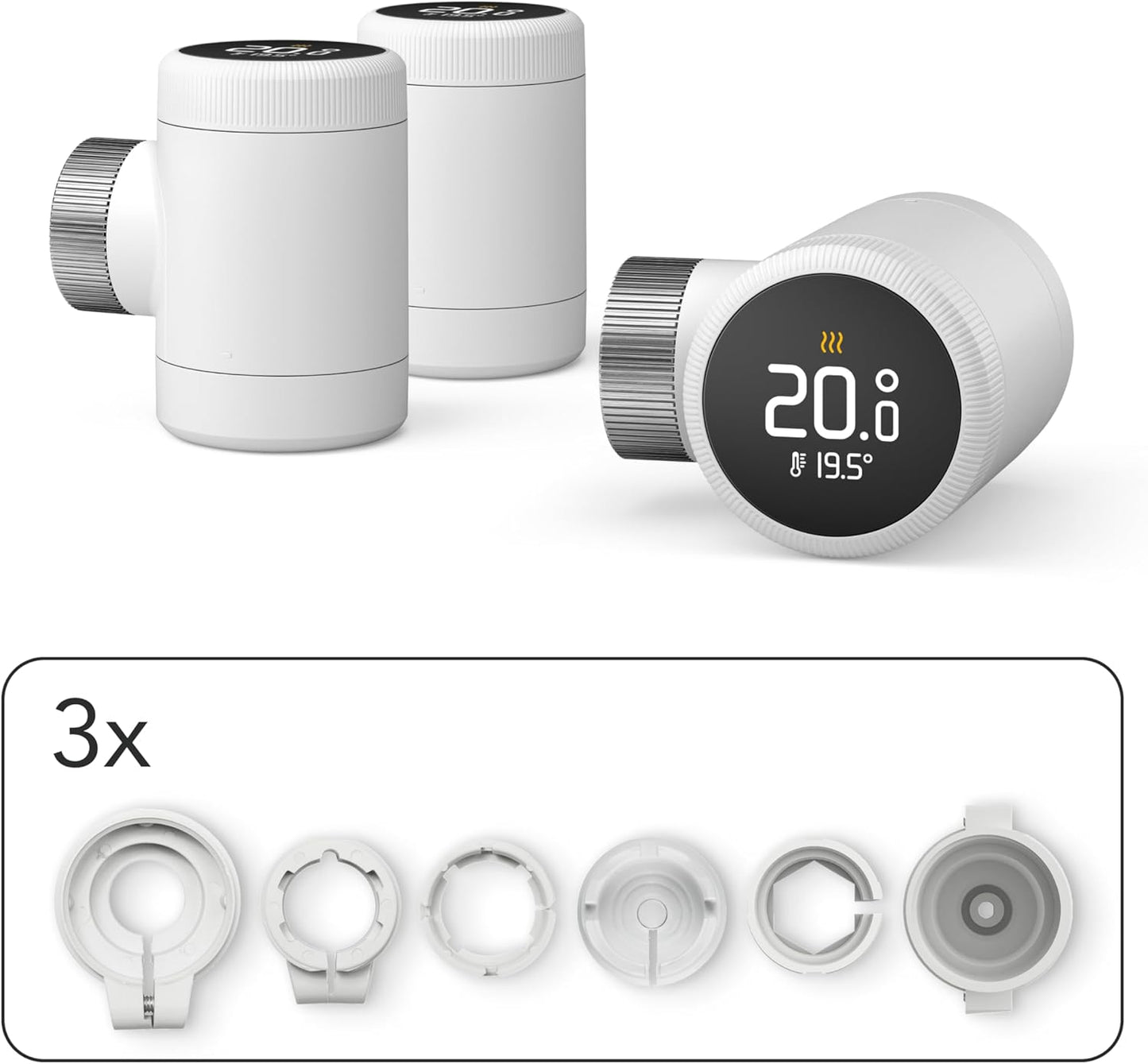 Smartes Heizkörperthermostat X Trio Pack mit App-Steuerung, Zusatz X Zusatz: 3x Heizkörper-Thermostat