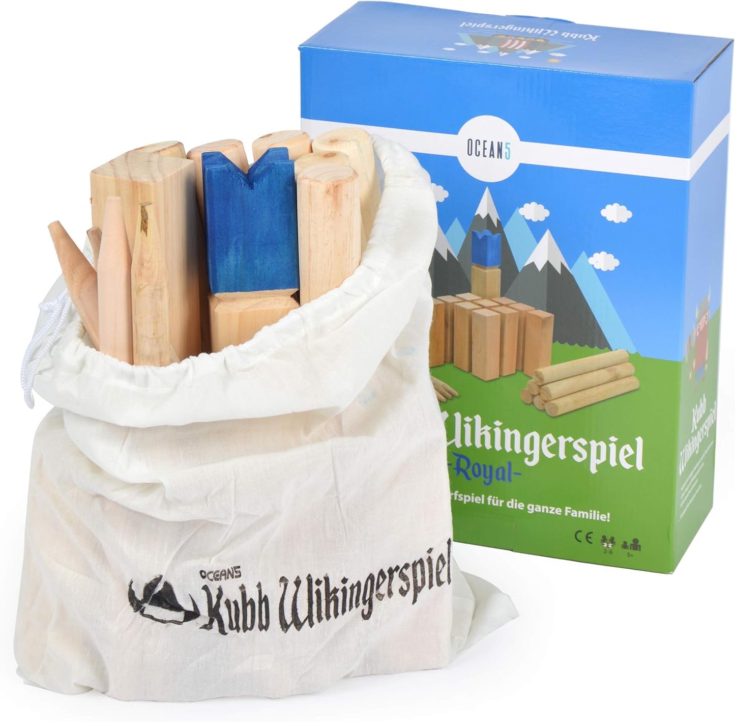 Wikinger Wurfspiel 7115365058, Kubb Royal - 30 X 5,2 X 5,2 Cm König