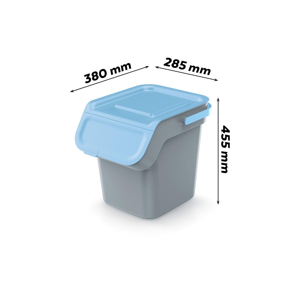 Mülltrennsystem mit Aktivkohlefilter, 4x20L, 4x20L, Grau