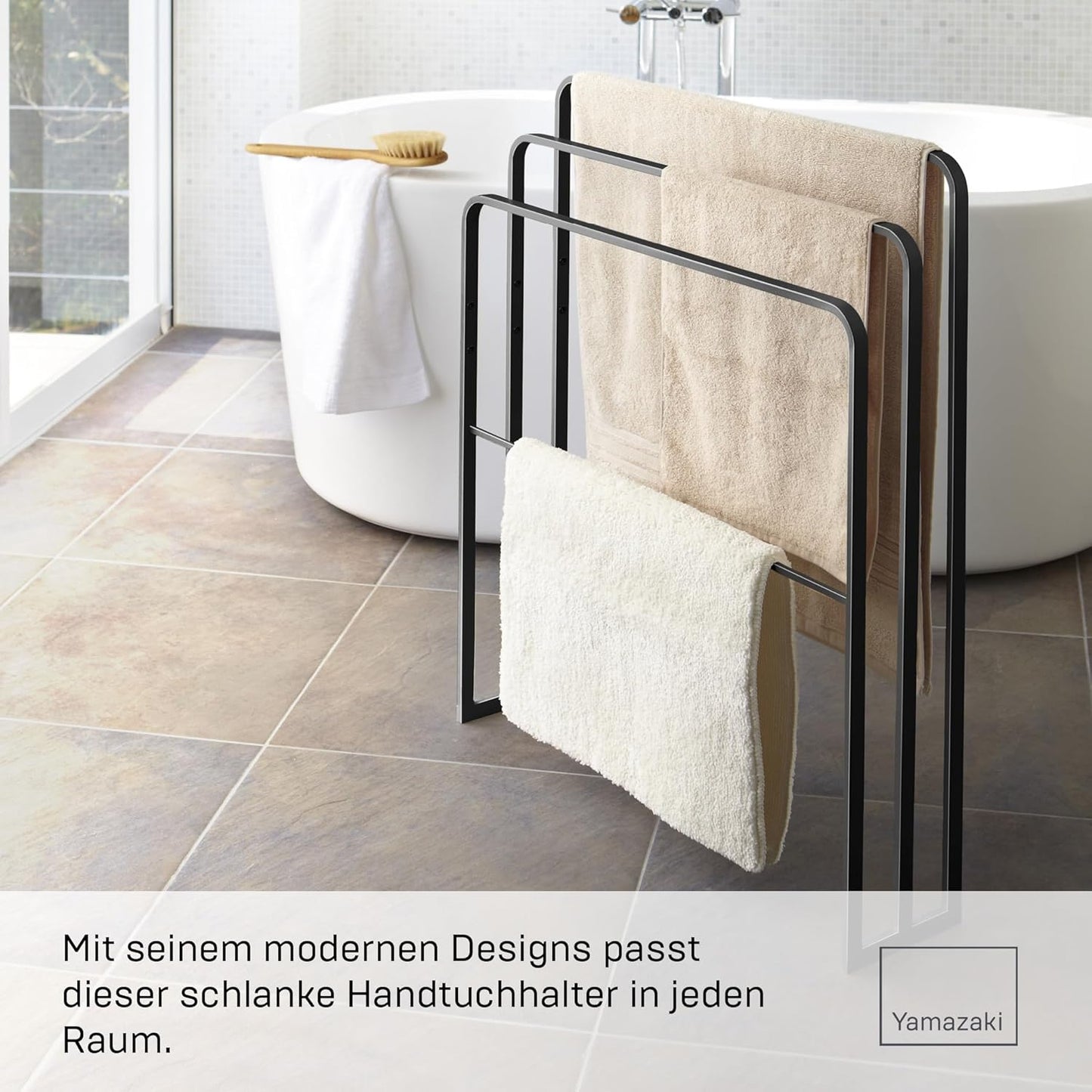 Handtuchständer mit 3 Stangen TOWER, Schwarz