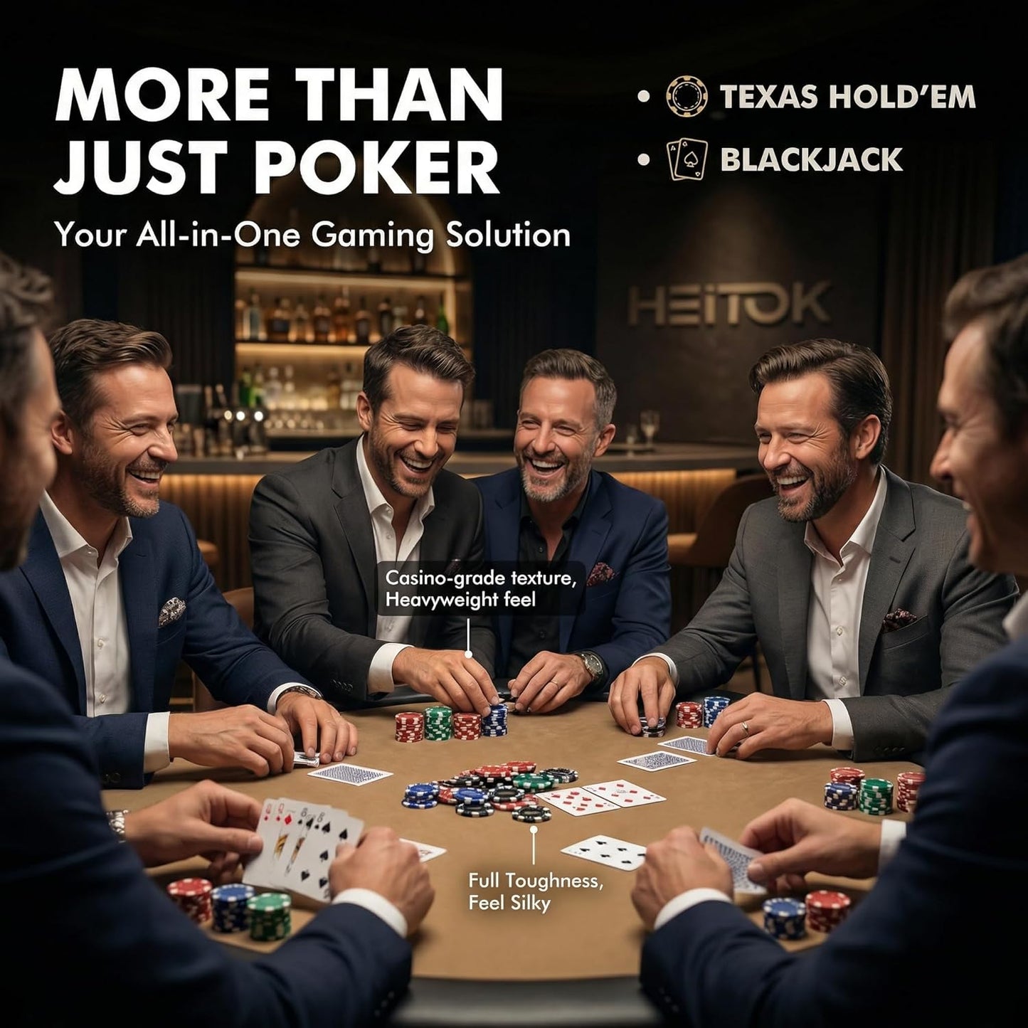 Pokerkoffer Set mit 500 Chips und Aluminiumkoffer, 500 Chips