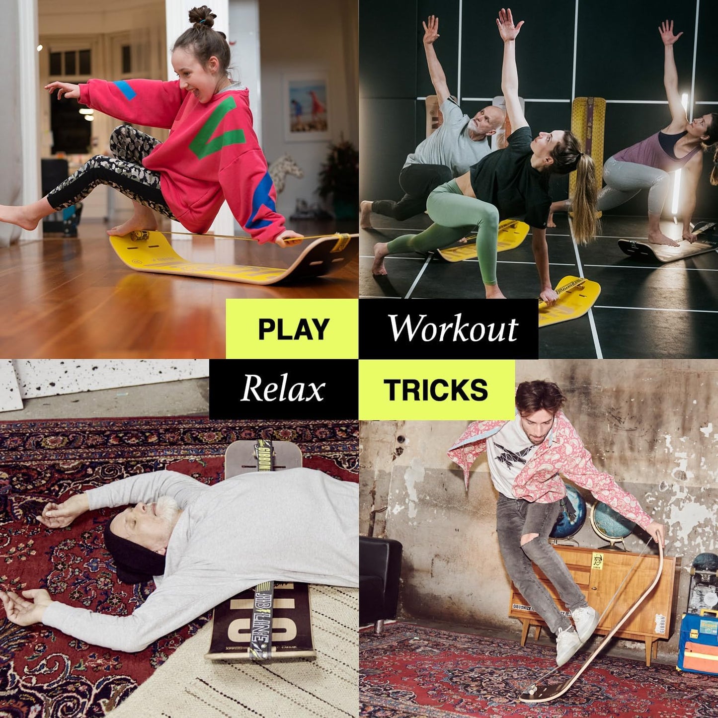 Gyboard Balance Board mit App-Unterstützung, Schwarz / Weiss