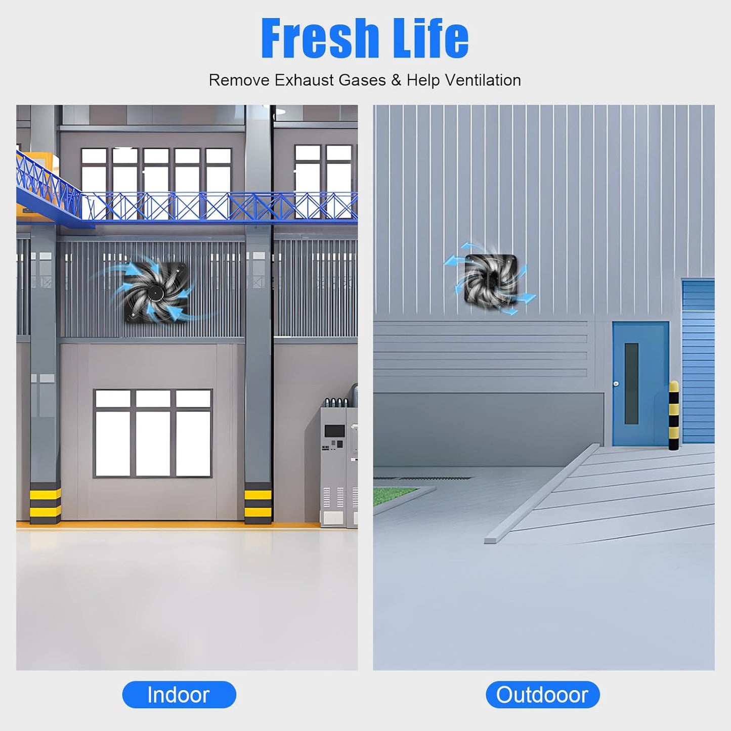 Axial-Wandventilator 107W für Belüftung und Abluft