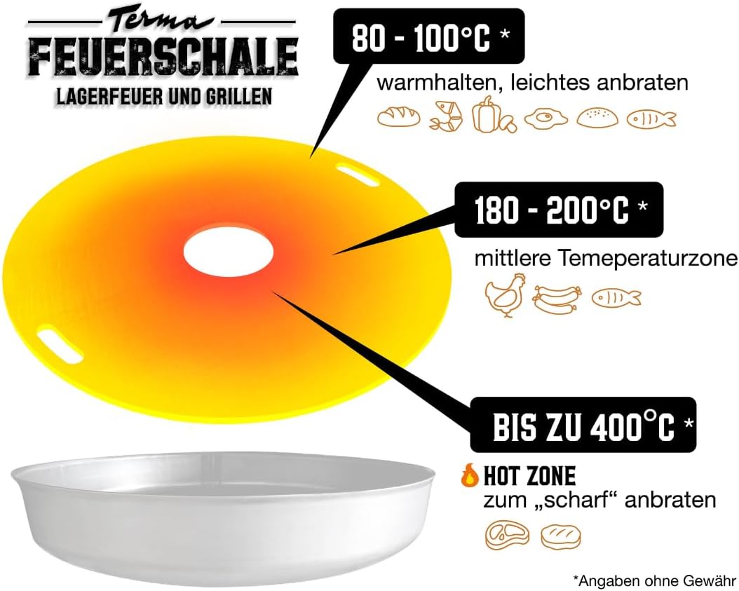 Feuerschale mit Feuerplatte, Feuerschale 55cm mit Feuerplatte 69cm