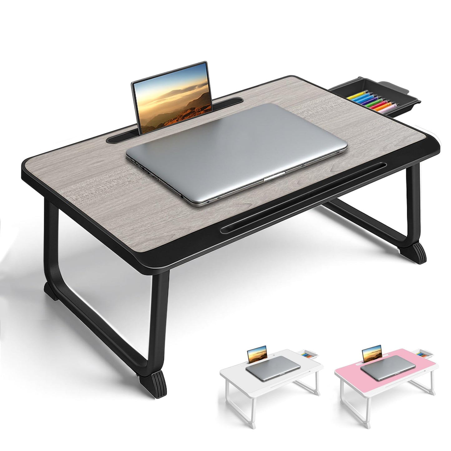 Multifunktionaler Laptop-Betttisch, Grau