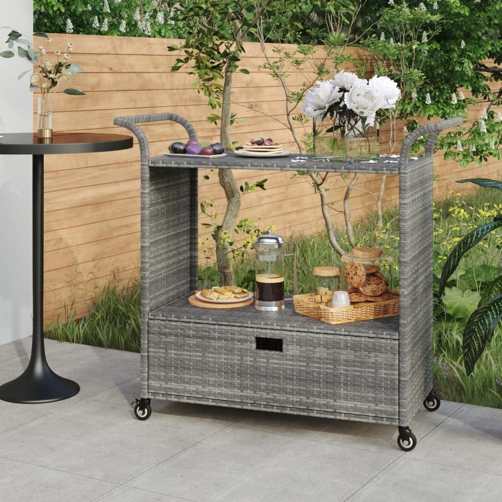 Barwagen mit Schublade, Grau