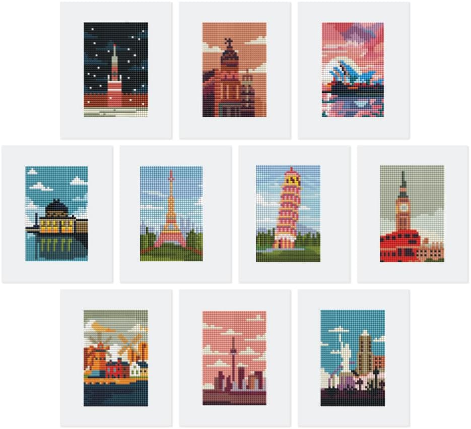 Mini Serie Diamond Painting Set mit 12 Stück, Weltstädte PROBLEMYOUMUSTCHECK