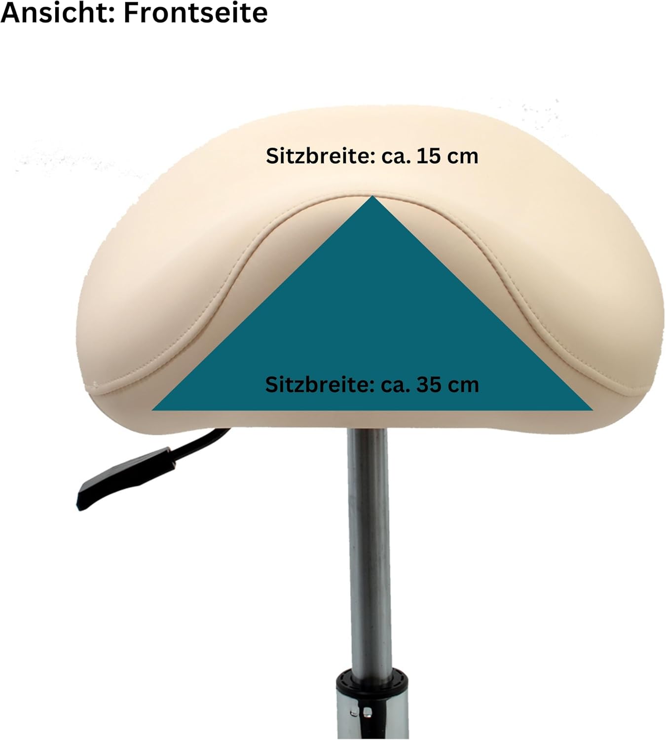 Ergonomischer Sattelhocker mit Gummirollen und Fussring