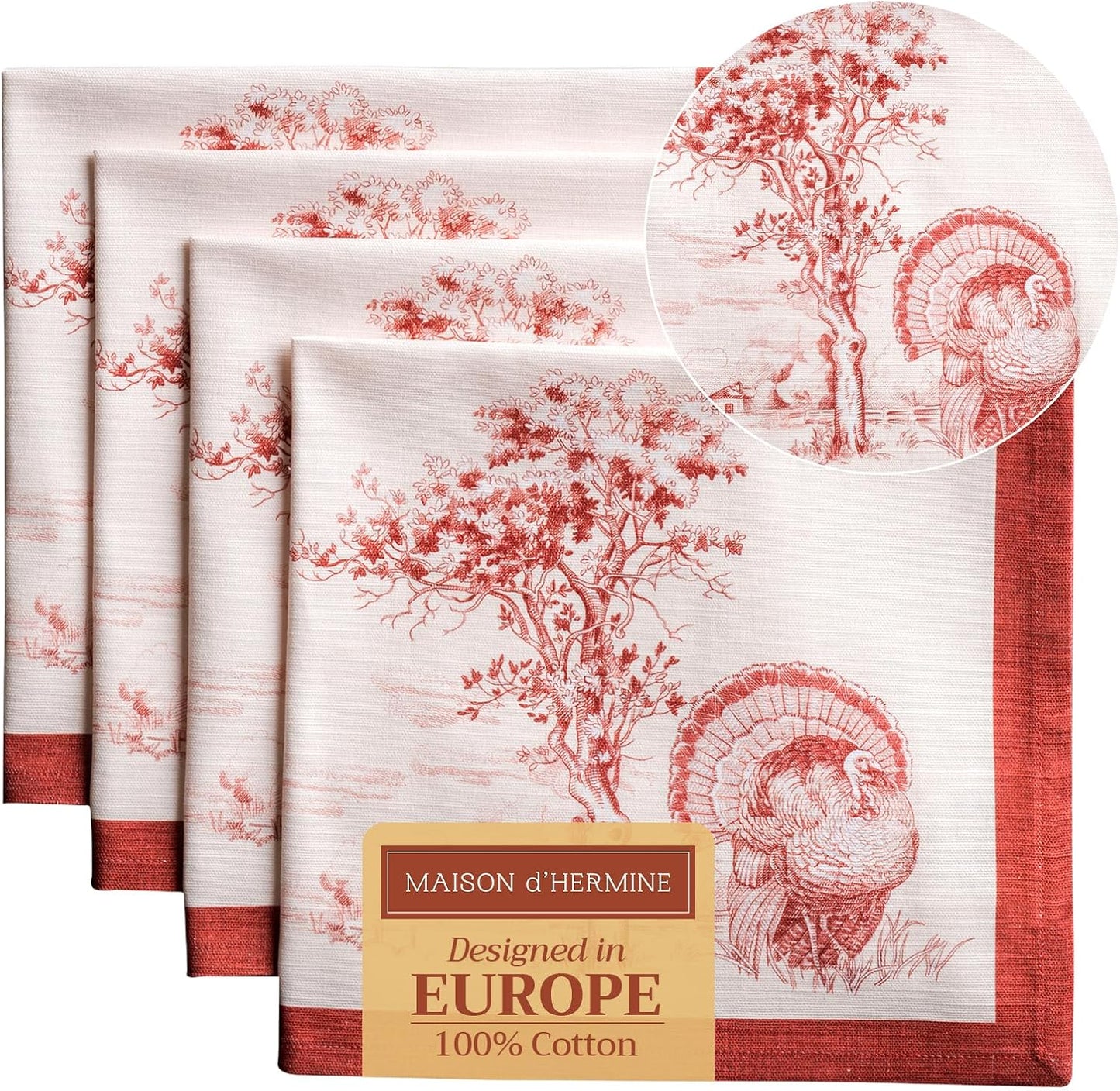 4-teiliges Stoffservietten-Set Holy Jouy Red, Holy Jouy Red