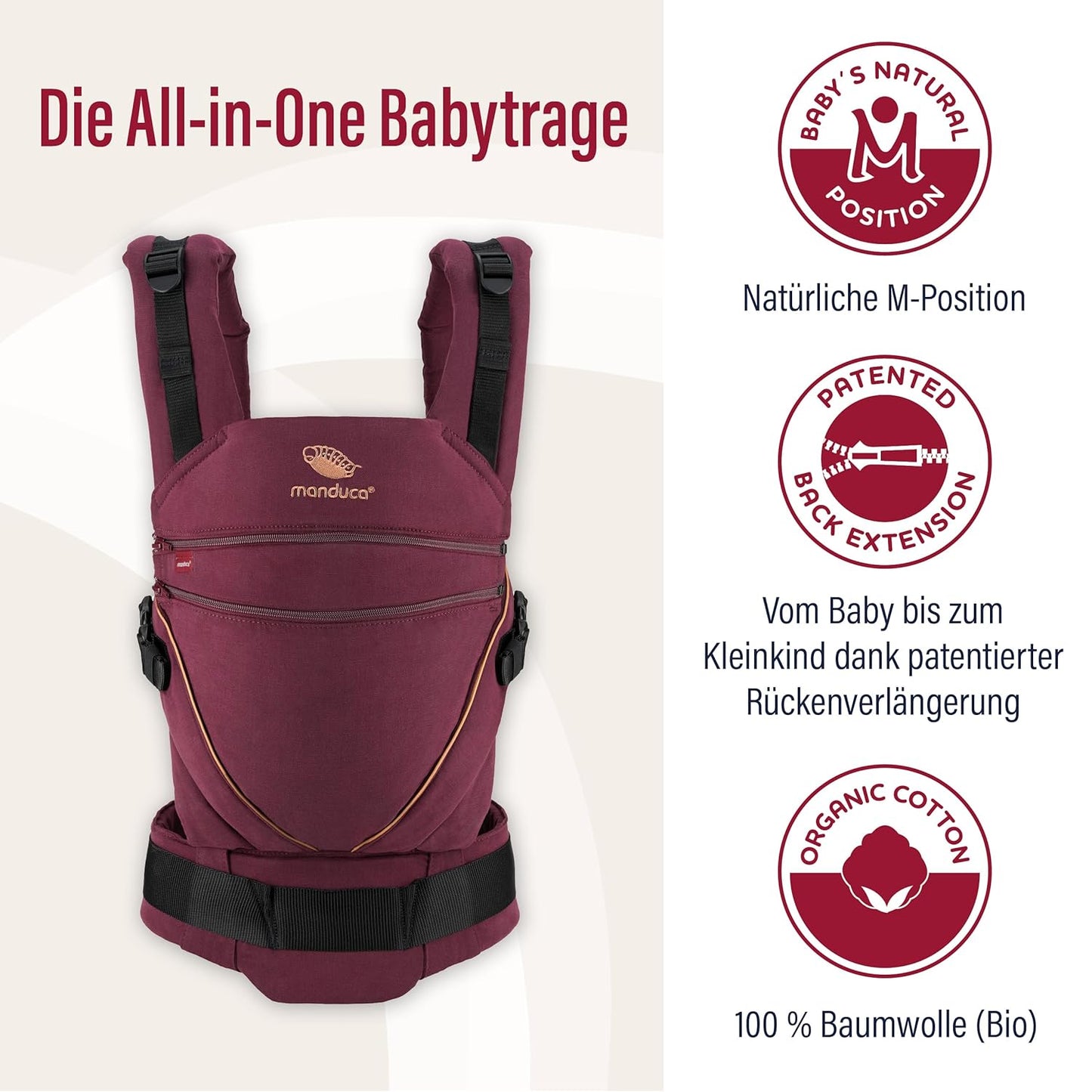 XT Babytrage mitwachsend, 3,5-20 kg, denimberry-toffee