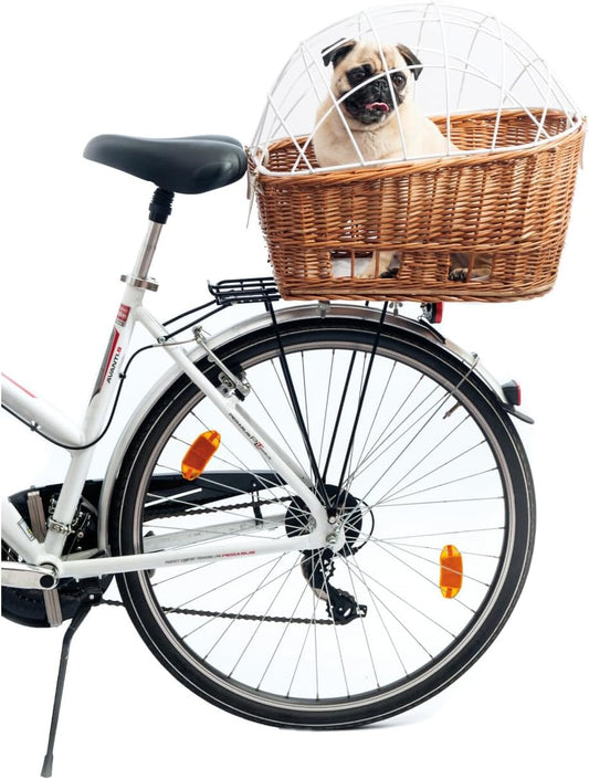 Fahrrad-Tierkorb mit Gepäckträgermontage und Schutzhaube