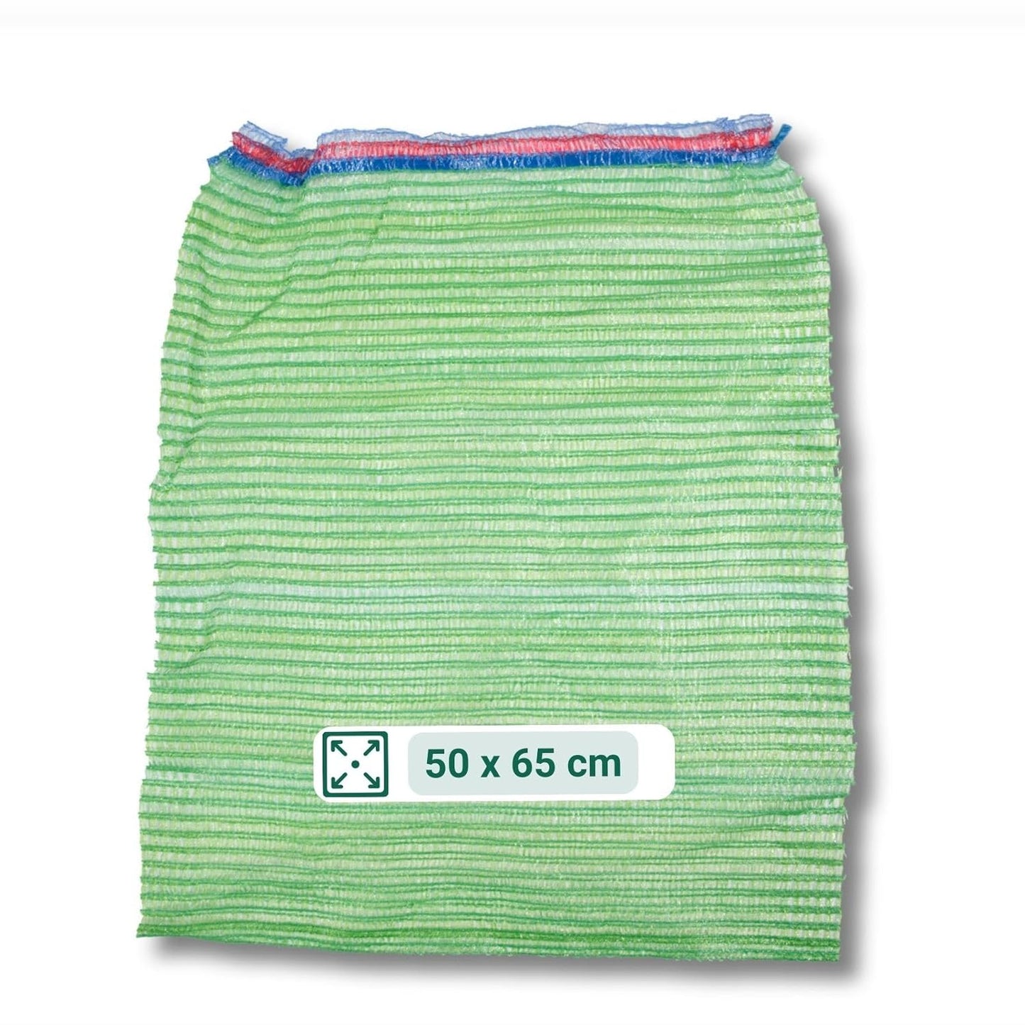 100 Stück Gemüsesäcke mit Zugband, 15 kg - 50 x 65 cm Grün - mit Zugband