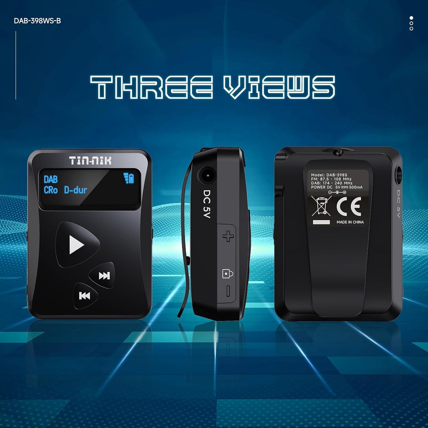 DAB-398WS-B Tragbares Radio, Black