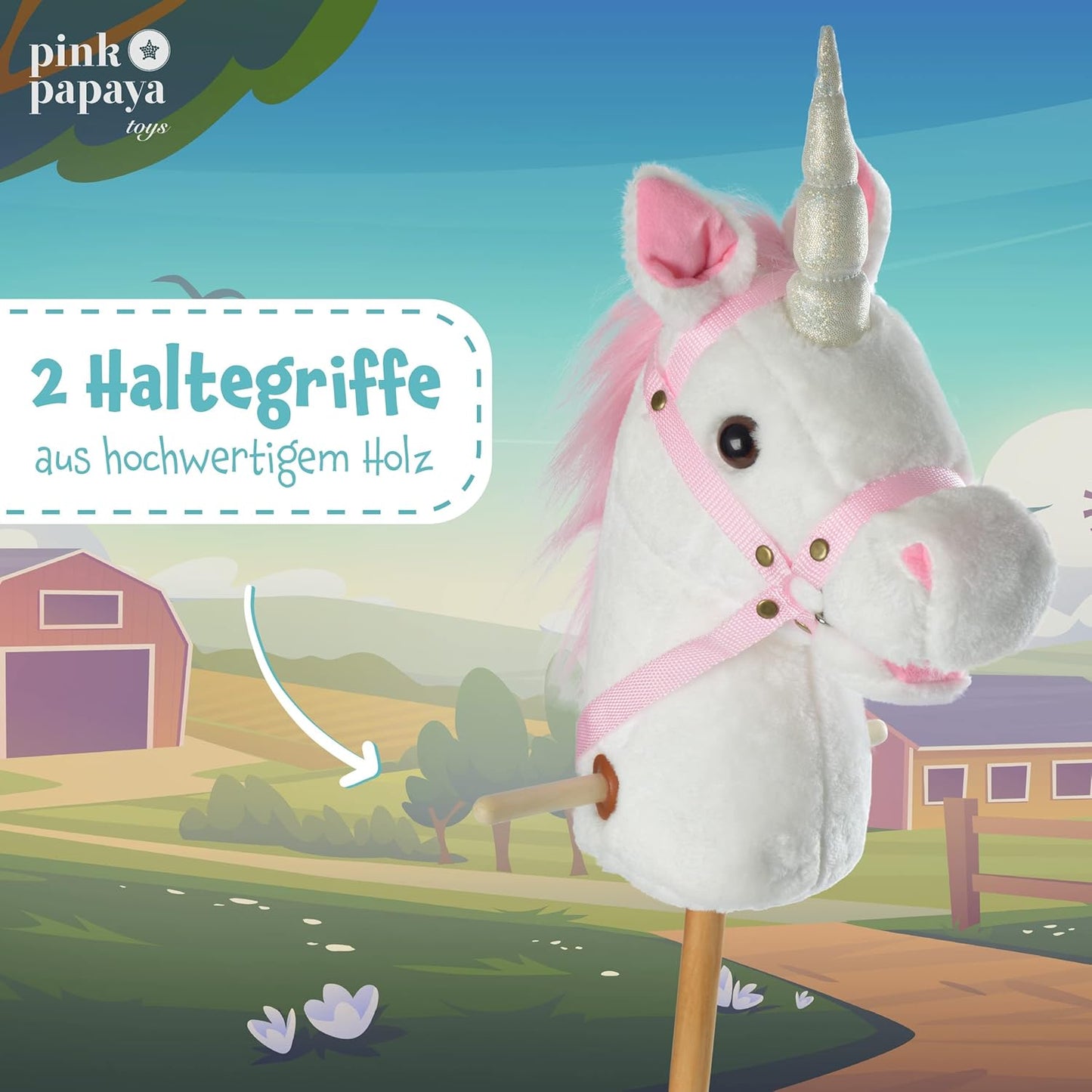 Steckenpferd Einhorn Mandy mit Soundfunktion, Mandy
