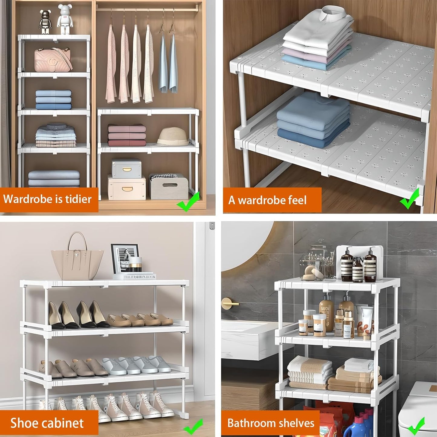 Stapelbarer Schrank-Organizer, Höhe 32cm