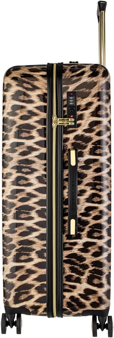 3-teiliges Hartschalen-Kofferset, Leopard Beige 6 Set: Gross + Mittelgross + Kabinenkoffer