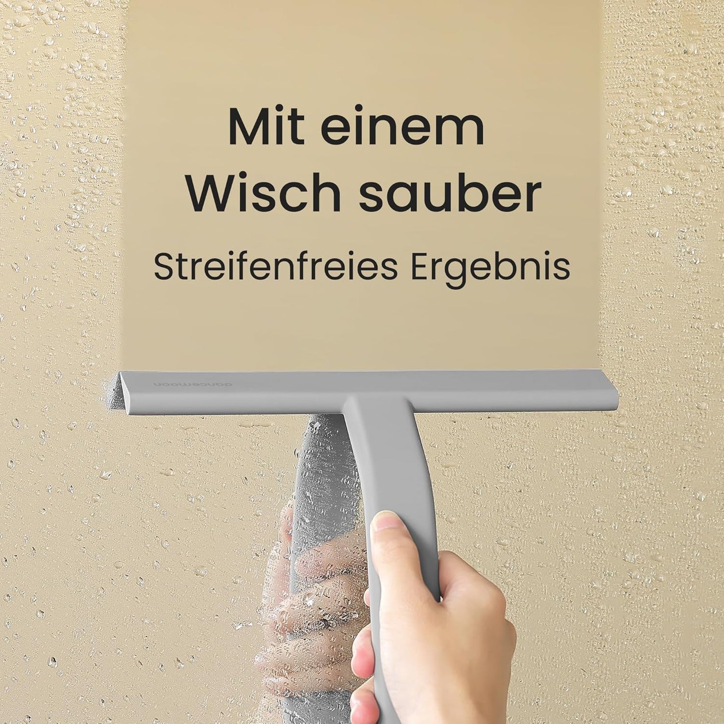 Softtouch-Silikon-Duschabzieher mit Haken, Grau