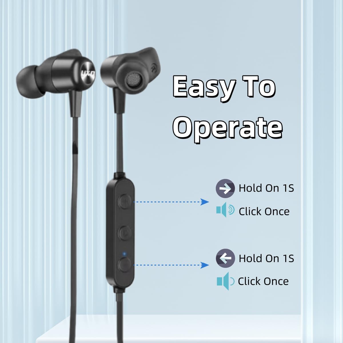 In-Ear Kopfhörer mit Mikrofon IPX7, Schwarz