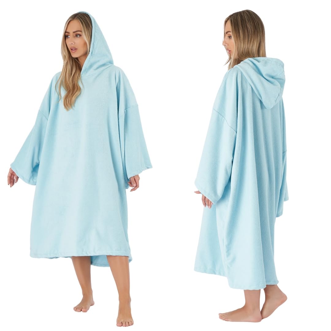 Handtuch-Poncho mit Kapuze, Einheitsgrösse Himmelblau