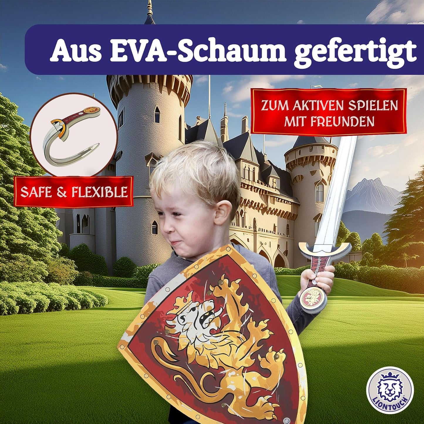 Spielzeugschwert & Schild, Rot