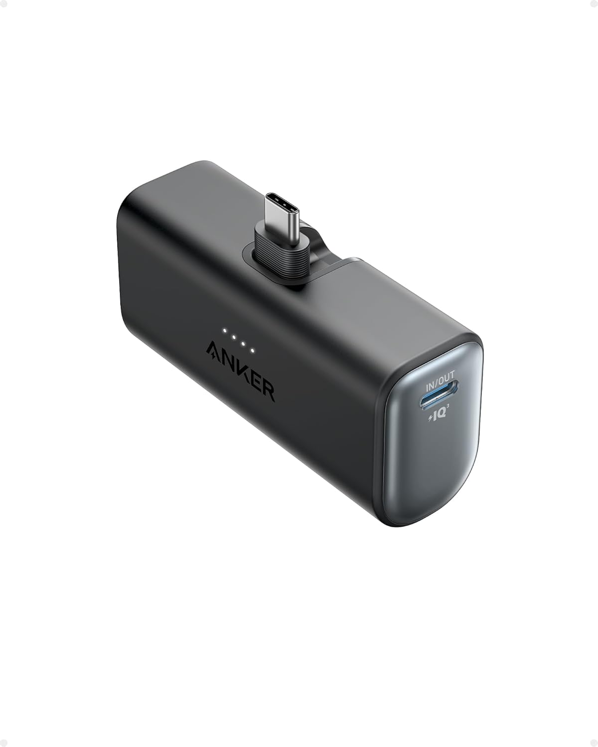 Powerbank mit USB-C Stecker, Schwarz