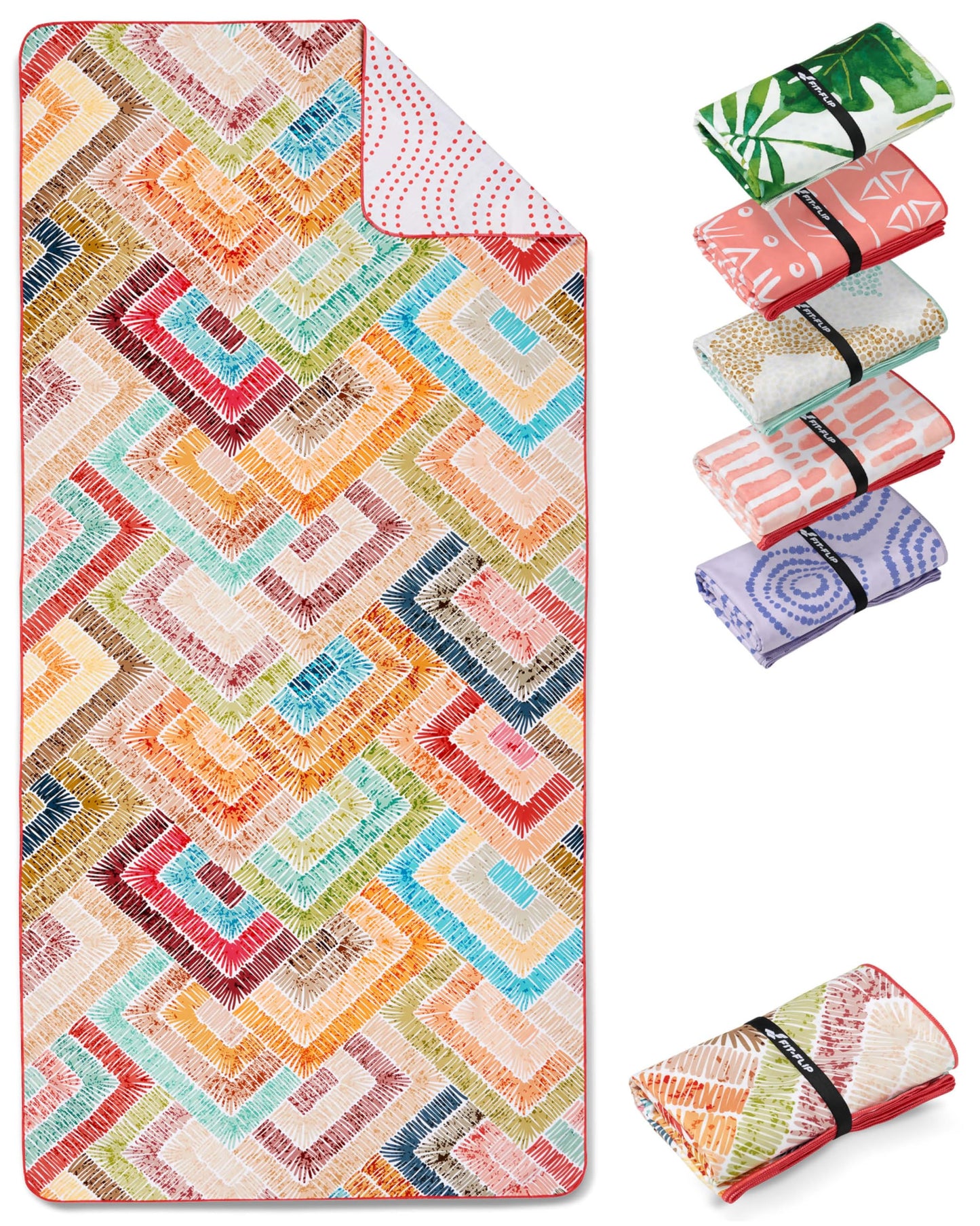 Schnelltrocknendes Strandhandtuch, 160cm x 90cm 34 Fancy Squares