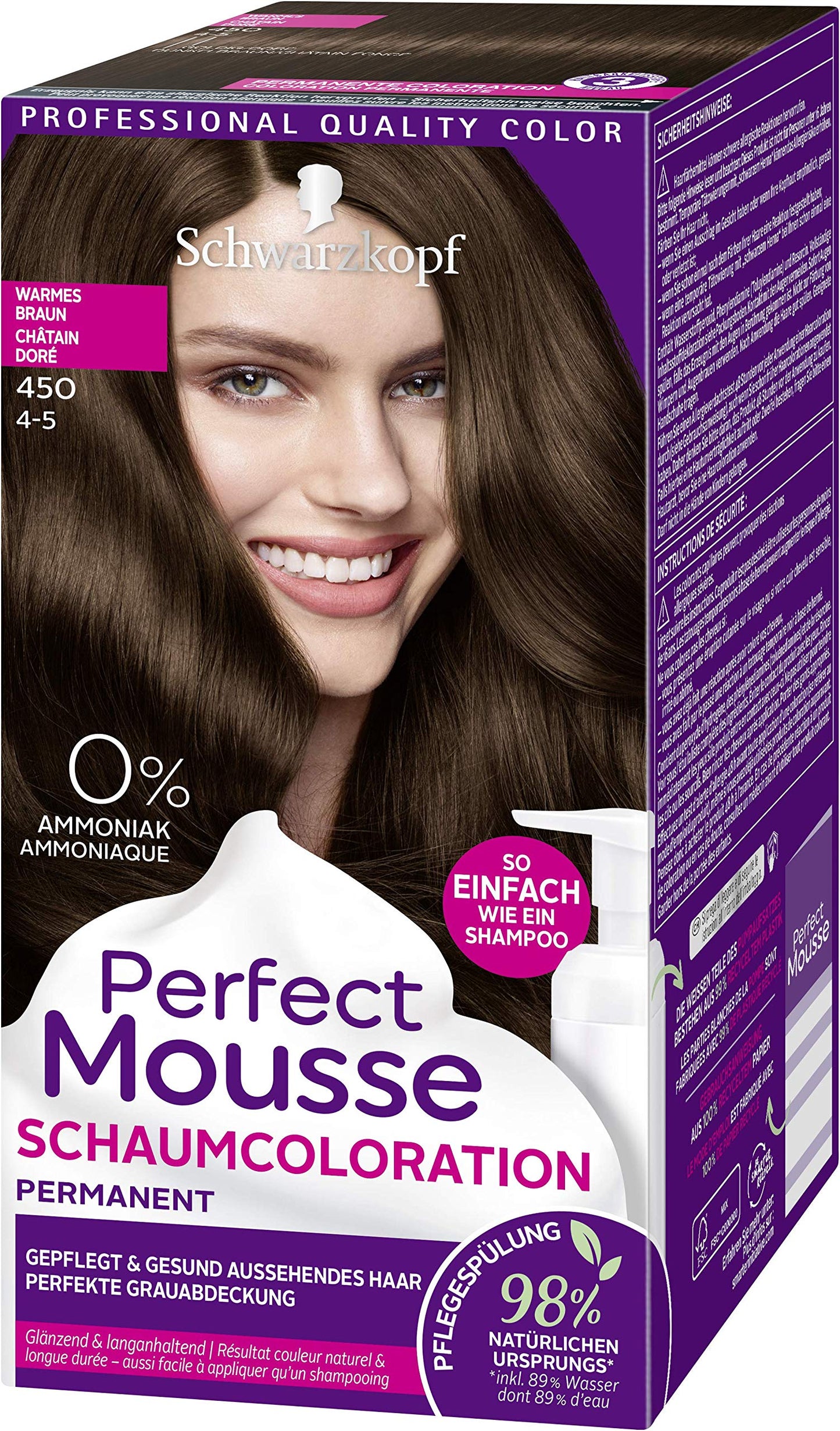 Permanente Schaumcoloration, 3er-Pack, Schwarz,Braun 1 stück (3er Pack)