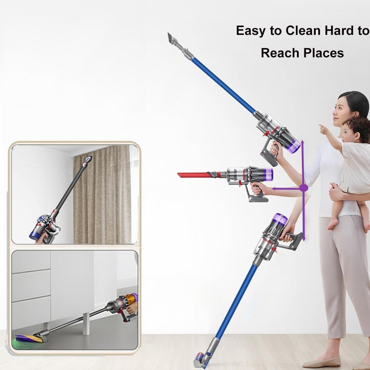 Staubsauger-Verlängerungsstange für Dyson, Blau
