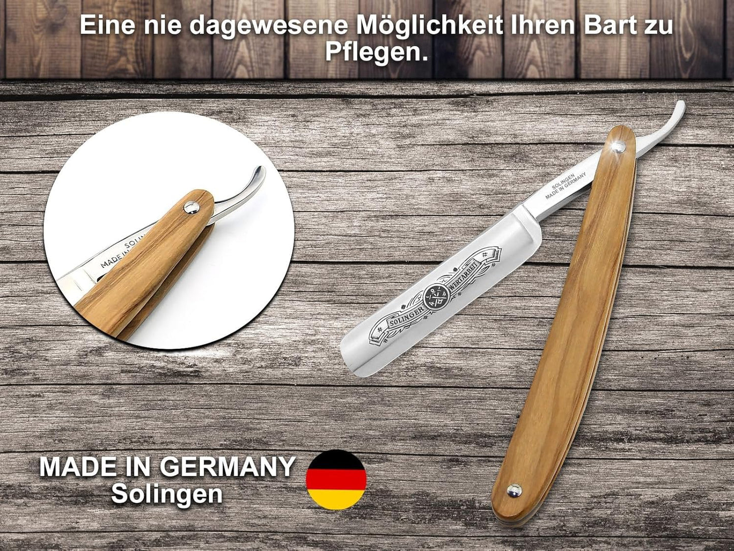 Premium Rasiermesser-Set mit Leder-Streichriemen