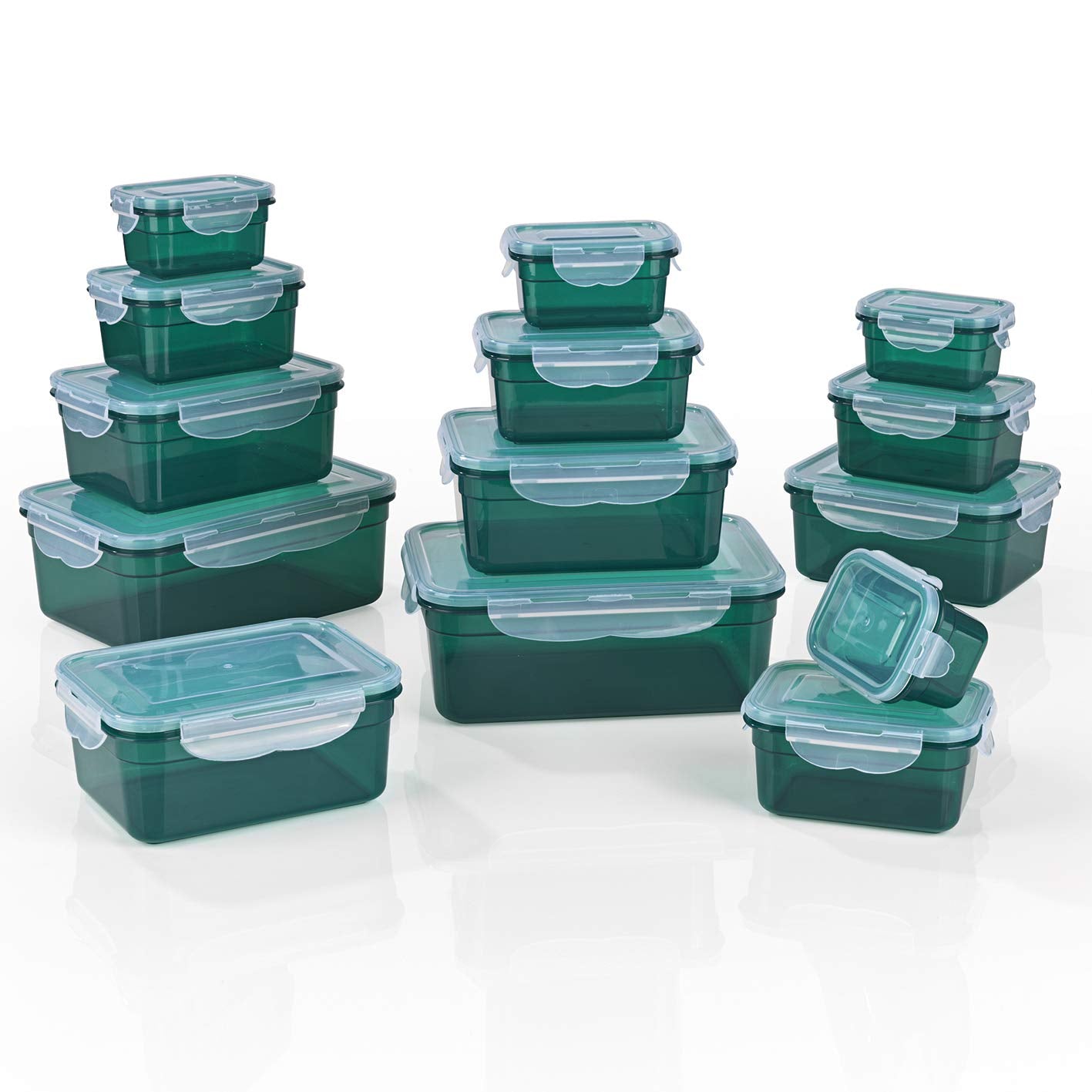 Frischhaltedosen Set, 14er Set, Smaragdgrün