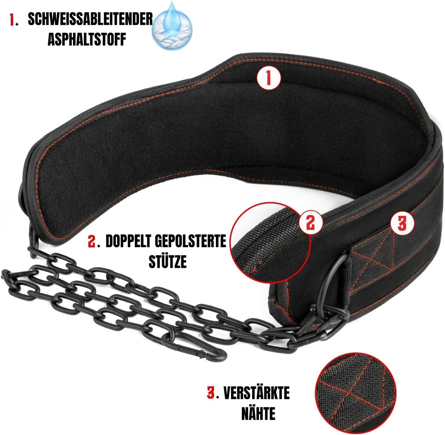 Fitness Dip Gürtel, Schwarz