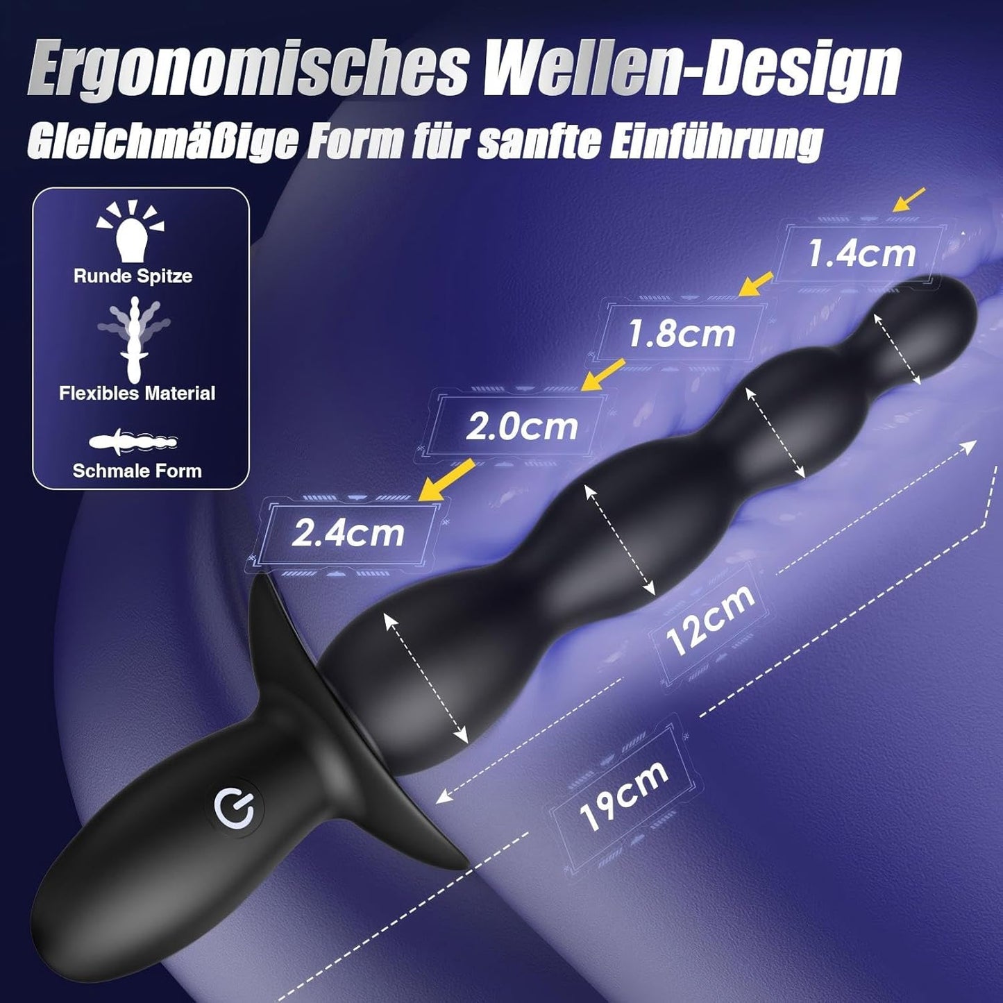 Analvibrator Plug mit 9 Vibrationen für Einsteiger