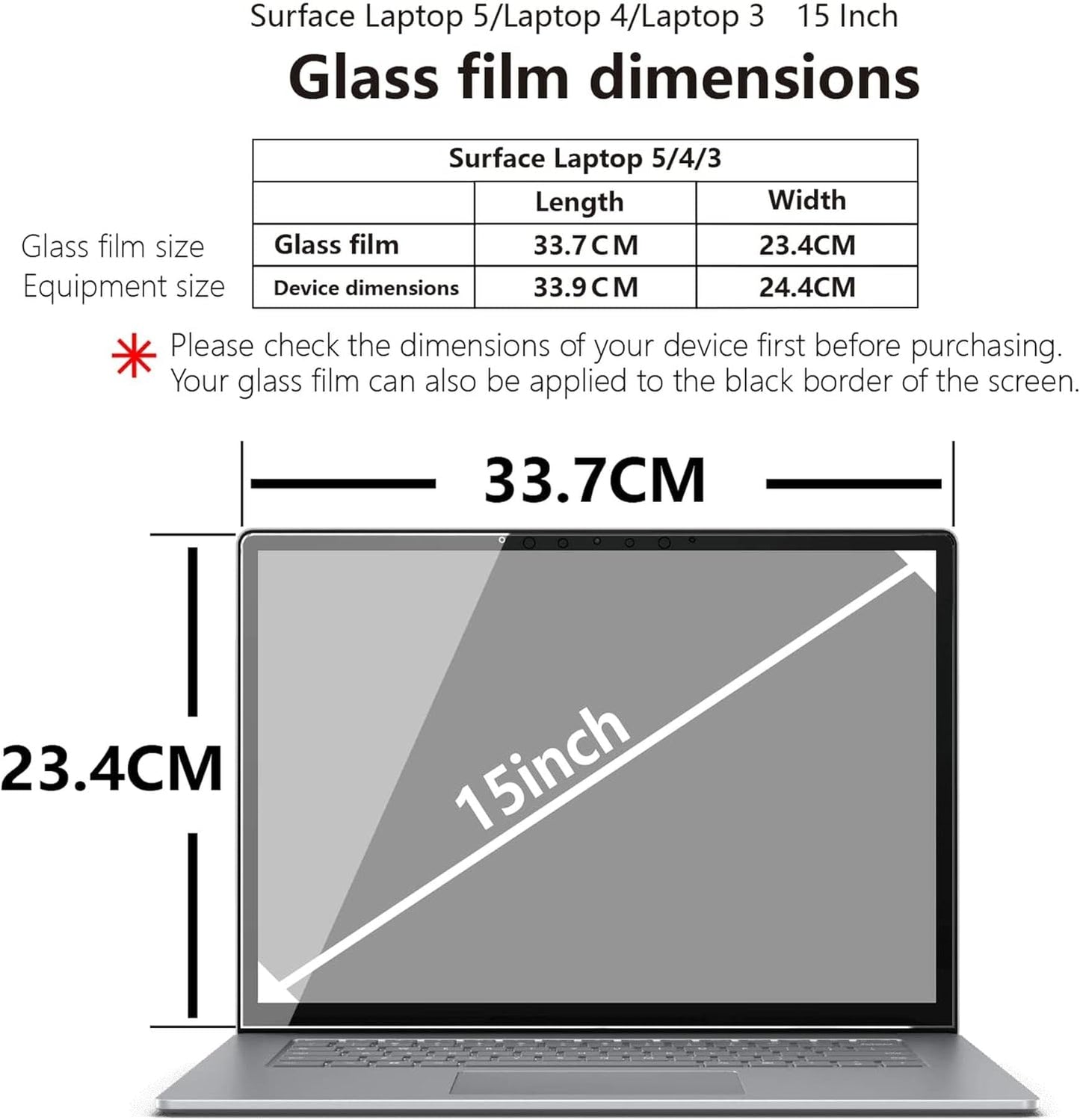 Schutzglas für Surface Laptop