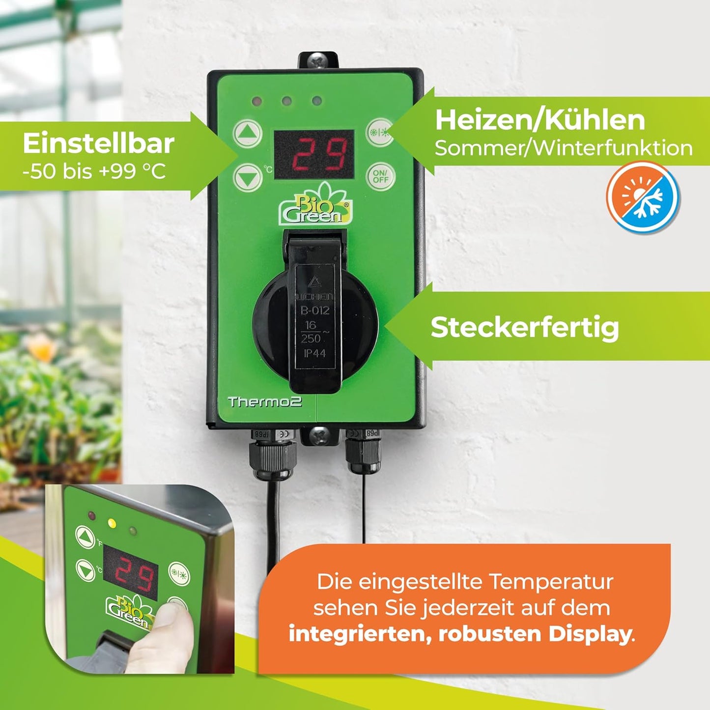Anzuchtbooster Heizmatte mit Thermostat, 40 x 120 cm