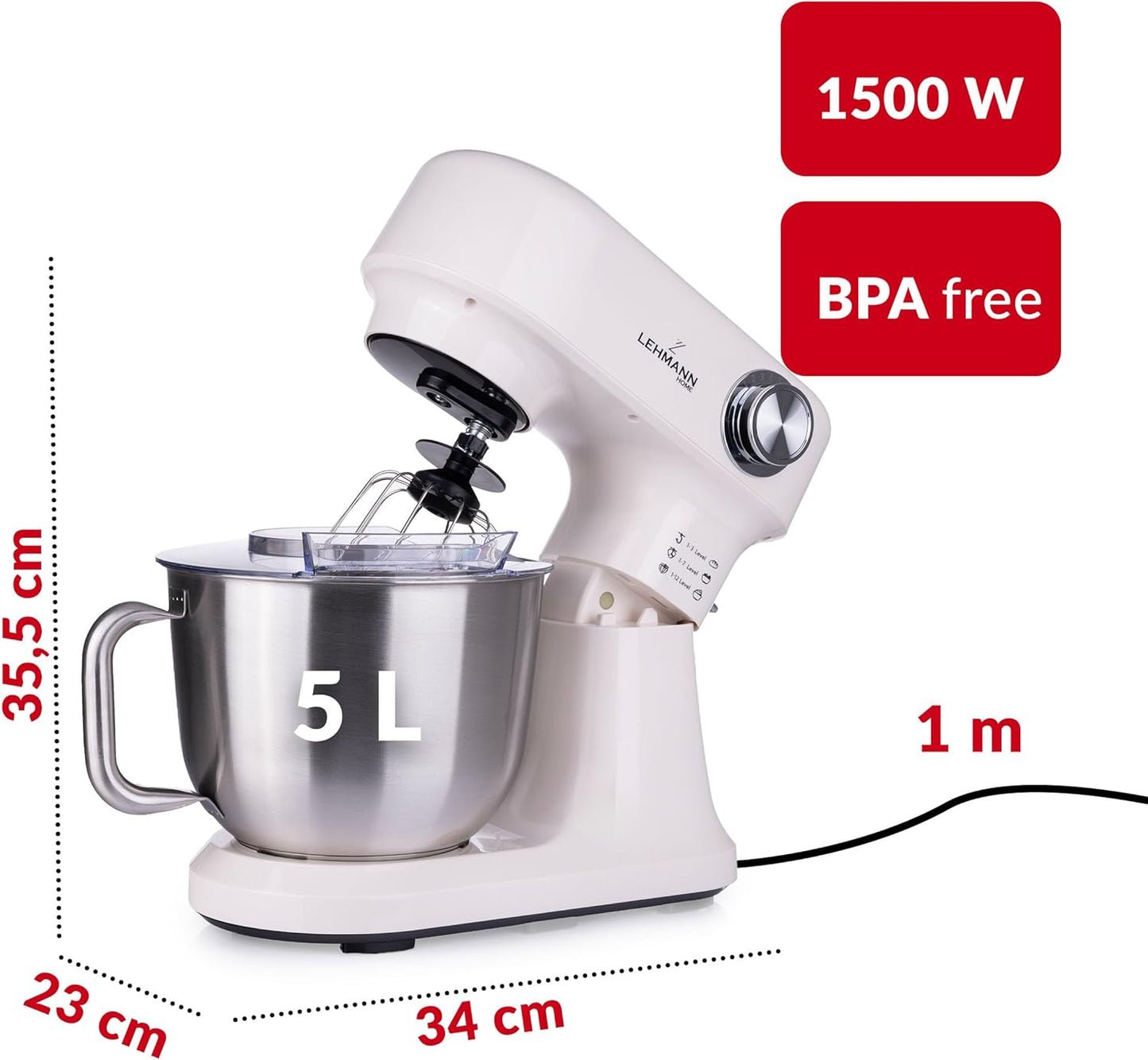 Küchenmaschine mit 12 Geschwindigkeiten, Beige
