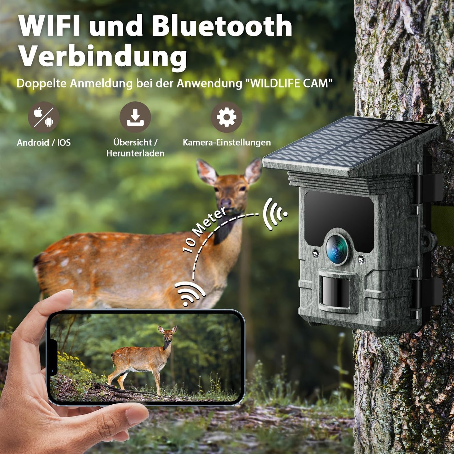 Wildkamera Solar mit Handyübertragung, Hellgrau