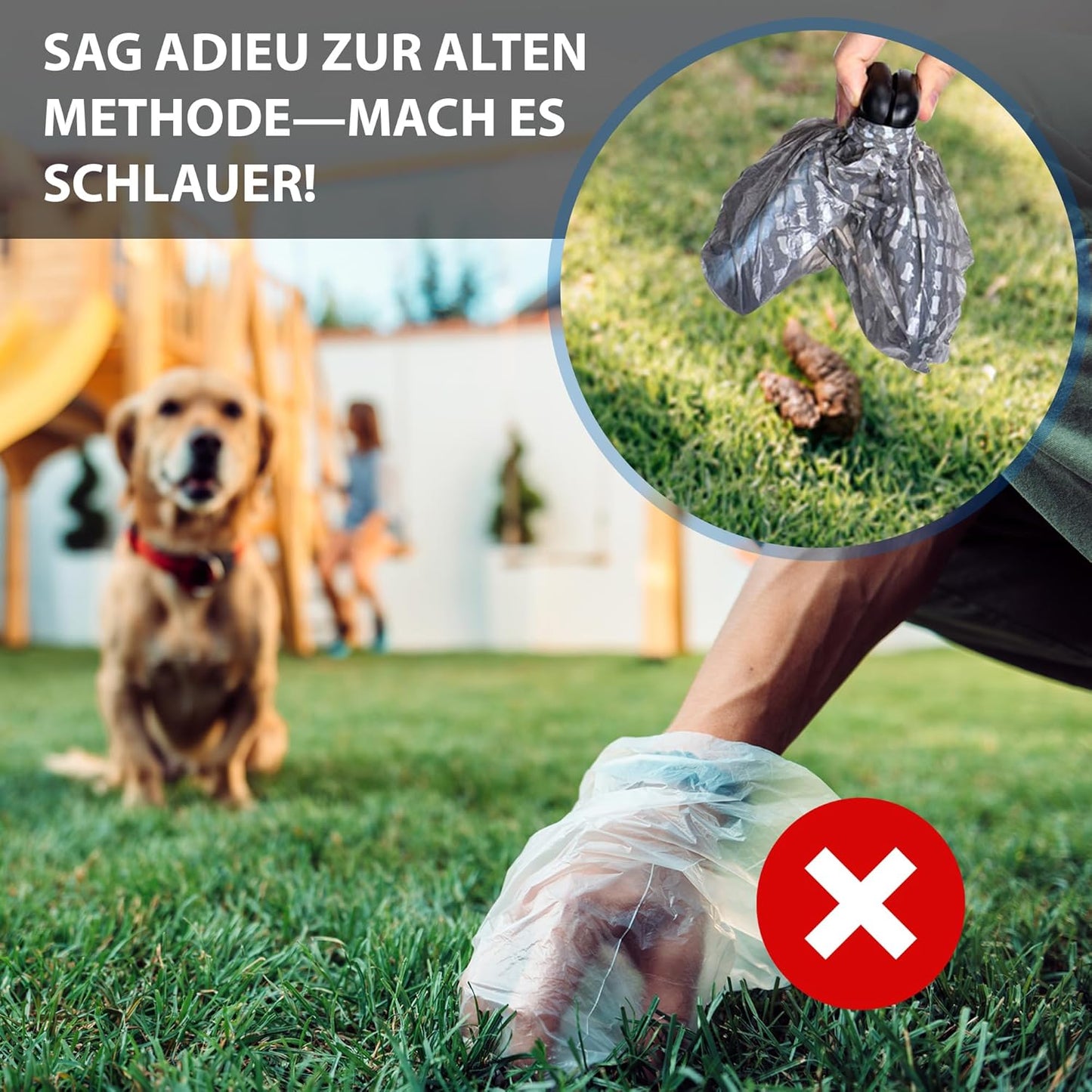 Hundekotschaufel mit Beutel für unterwegs, GRAU L