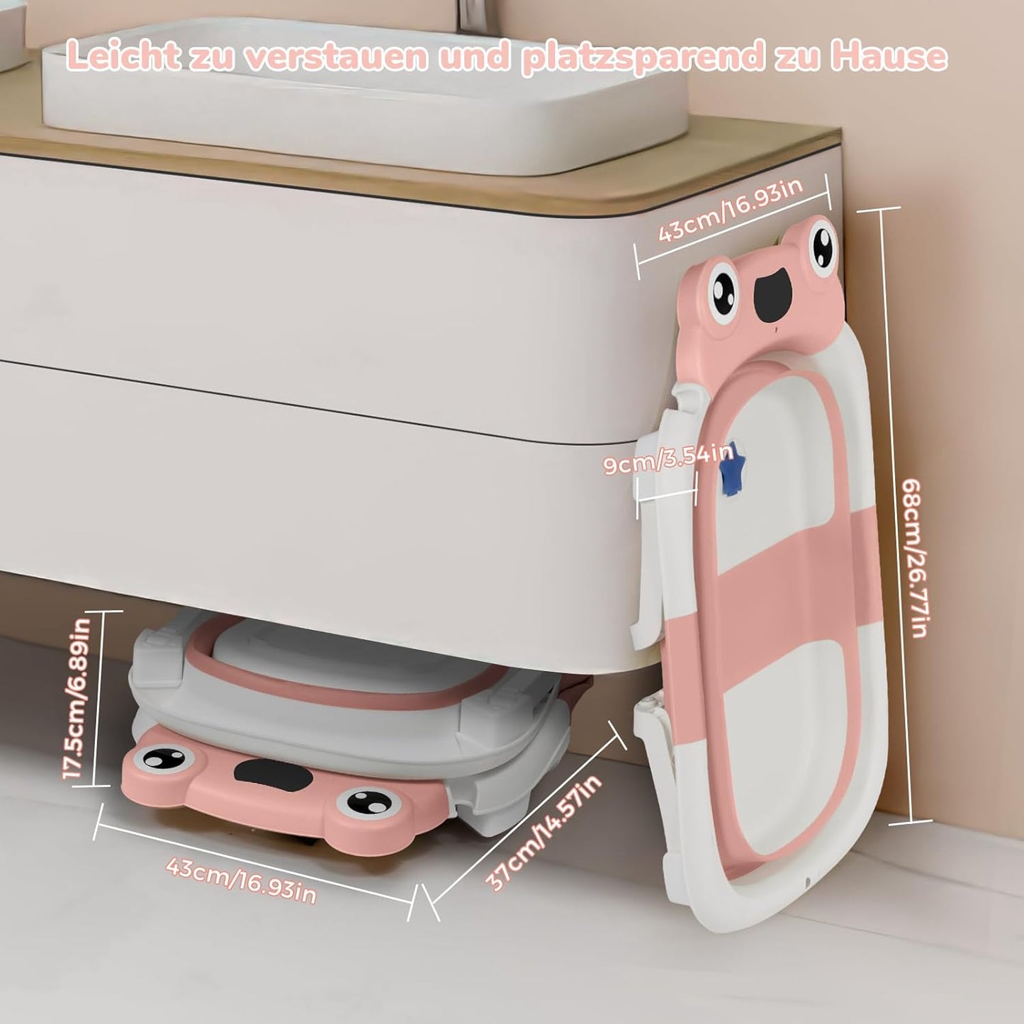 Faltbare Babybadewanne, Rosa