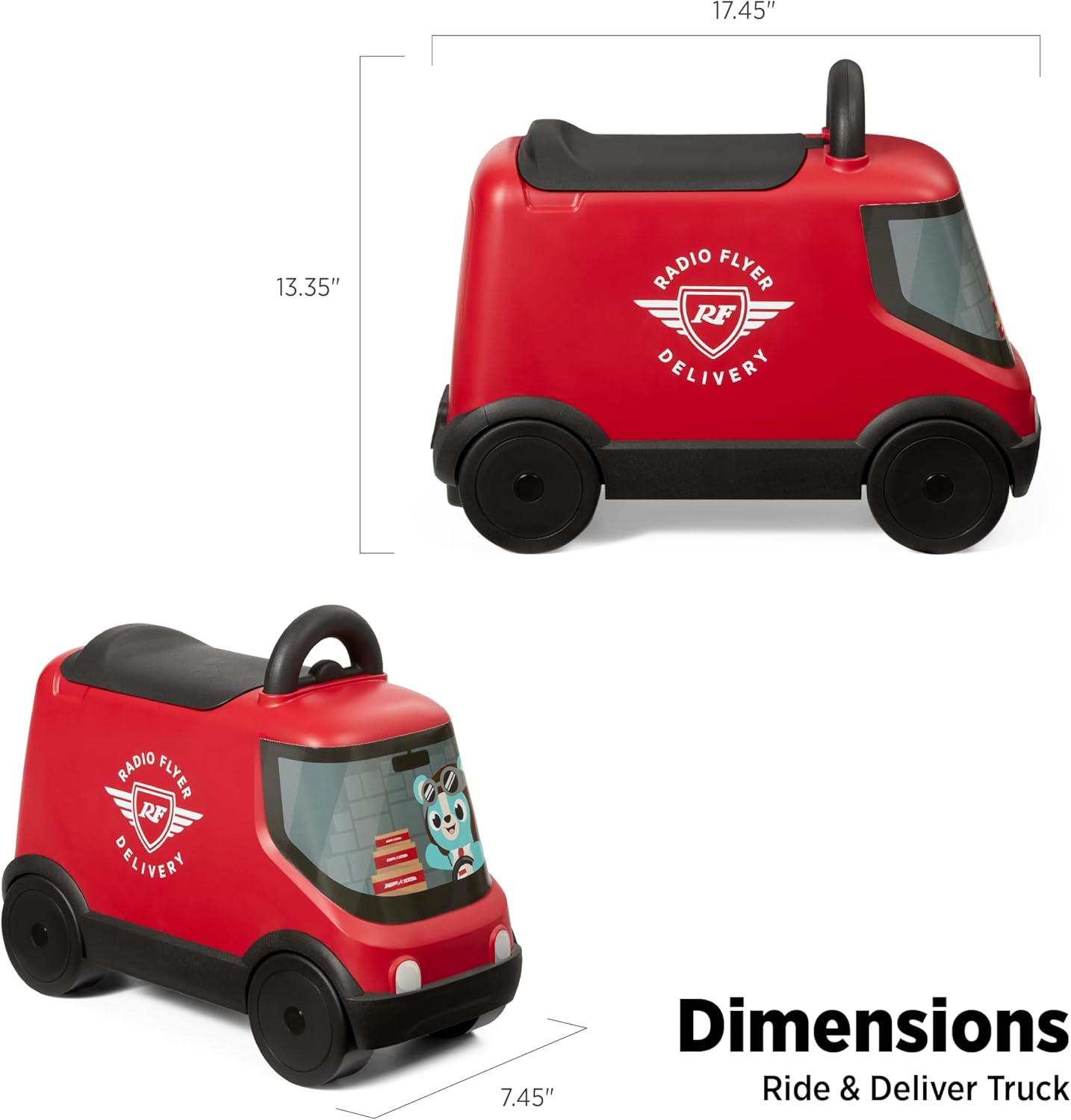 Rutschfahrzeug Ride & Deliver Truck inkl. Spielzeugautos