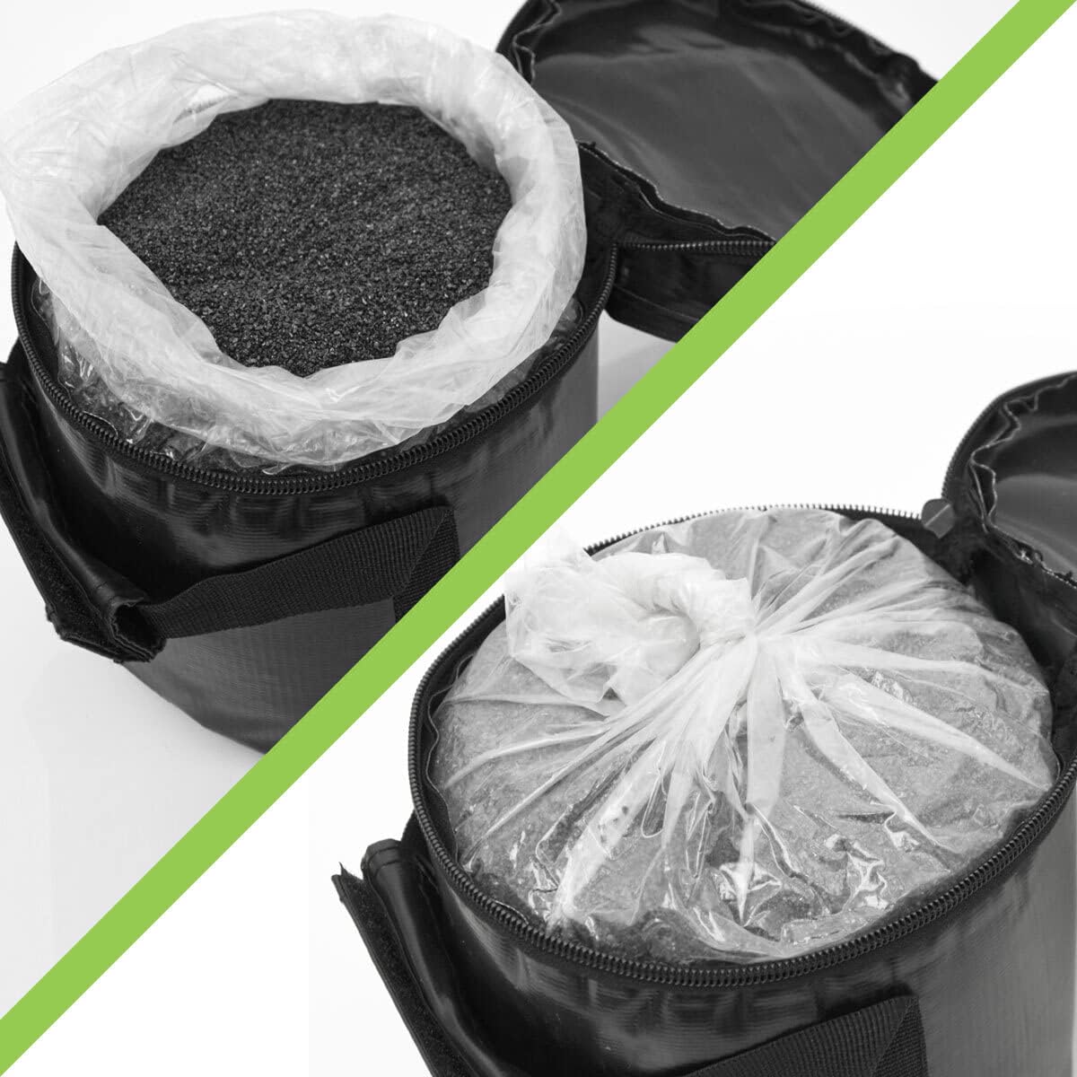 Power Bag mit Kettlebell Gewichten, Schwarz / Rot